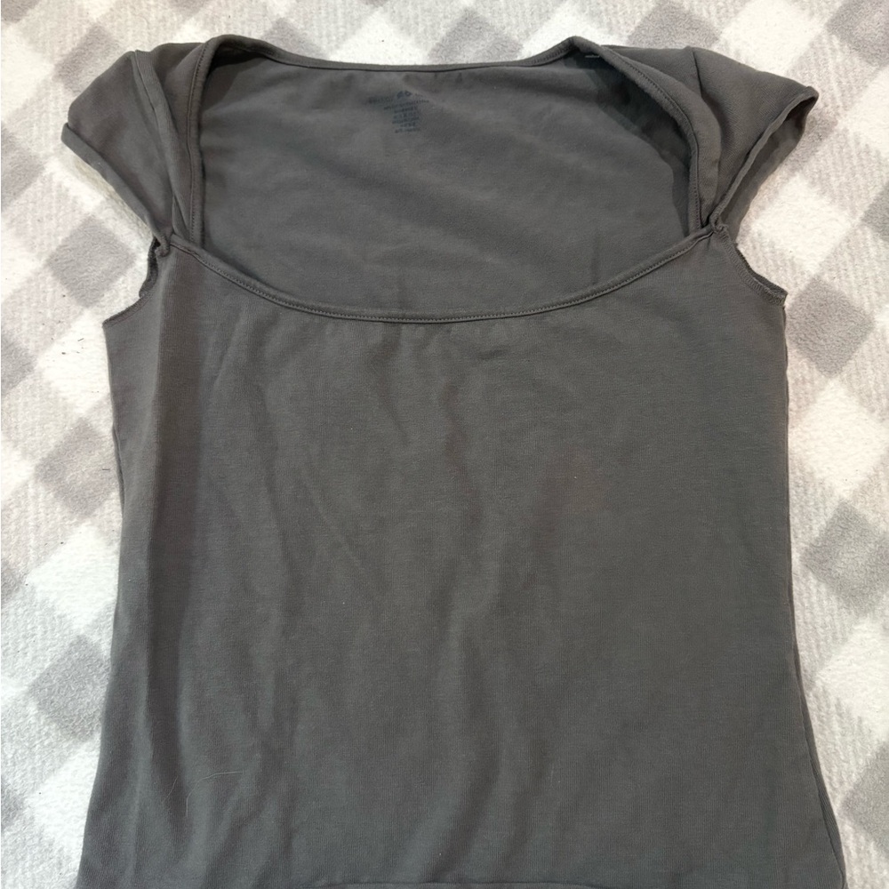 Brandy Melville Gray Cap Sleeve Top